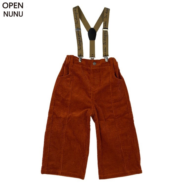 キッズ サスペンダー付きストレートパンツ（100～120cm OPEN NUNU
