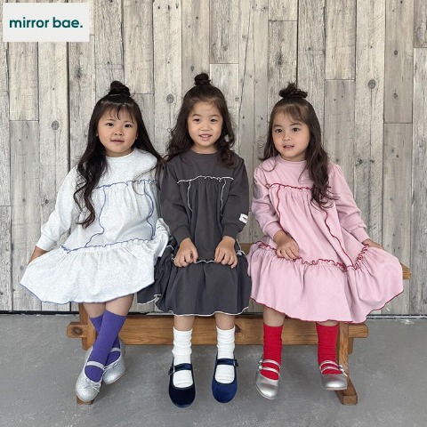 キッズ　ワンピース(100～120cm･mirror bae.) ダークグレー 112