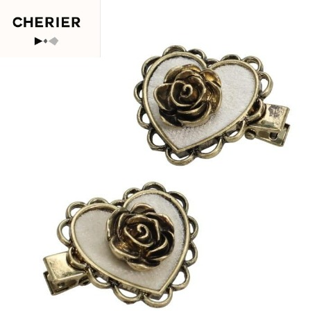 ヘアクリップ2点セット（CHERIER） クリーム 111