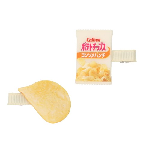 ヘアクリップ2点セット（ポテトチップスコンソメパンチ）