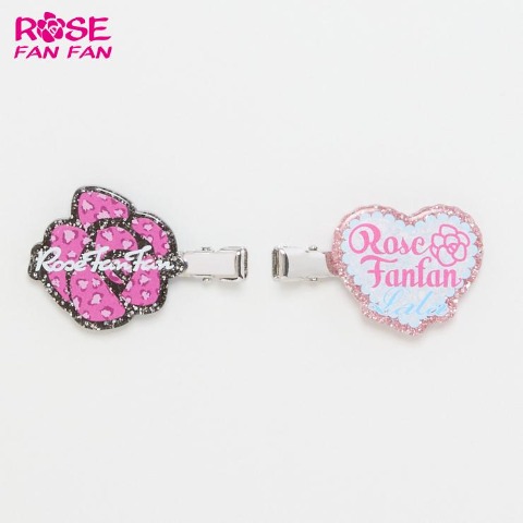 ヘアクリップ2点セット（ROSE FAN FAN)