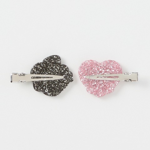 ヘアクリップ2点セット（ROSE FAN FAN)