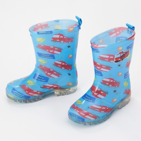 光るレインブーツ　消防車（15・16・17・18cm）