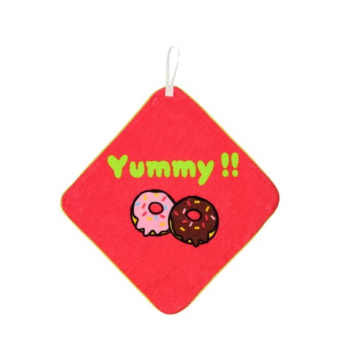 スイーツ柄ループ付きタオル３枚セット