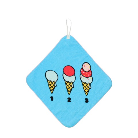 スイーツ柄ループ付きタオル３枚セット