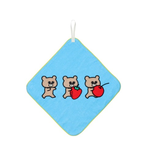 クマ柄ループ付きタオル３枚セット