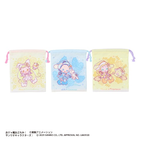 3枚組巾着　（Sanrio characte/おジャ魔女どれみ）