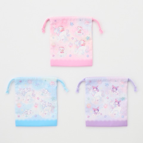 3枚組巾着（Sanrio characters）