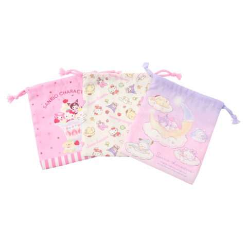 3枚組巾着　（Sanrio characters）