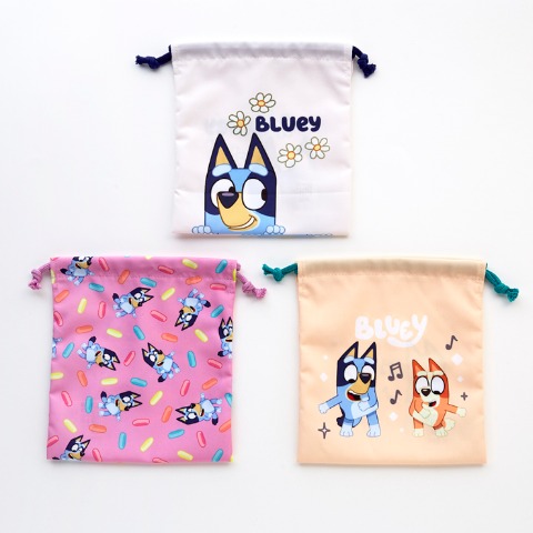 三枚セット巾着（ブルーイ）