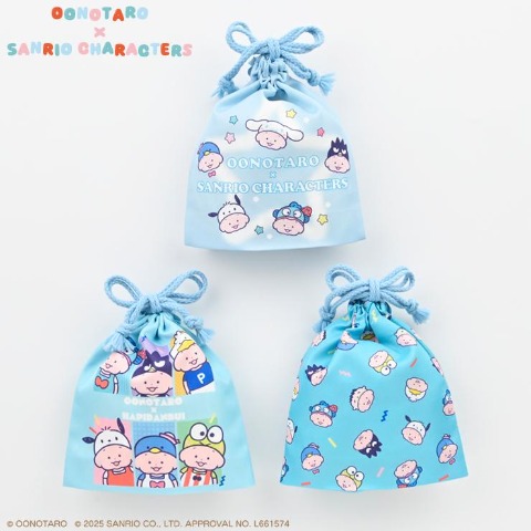 3枚組巾着（おおのたろう×はぴだんぶい）