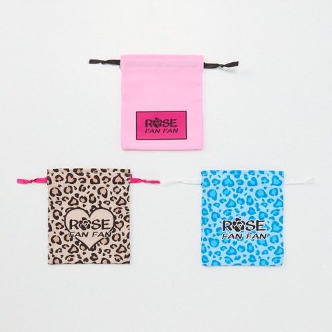 ３枚組巾着（ROSE FAN FAN)