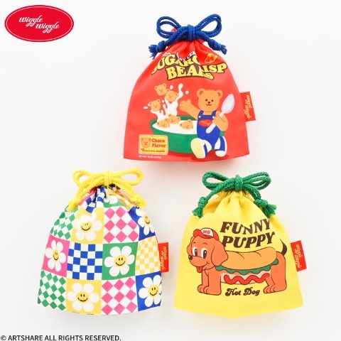 3枚組巾着（wiggle wiggle）