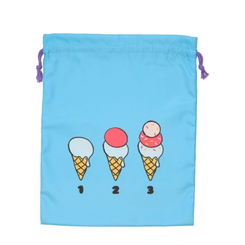 ドーナツ柄巾着L