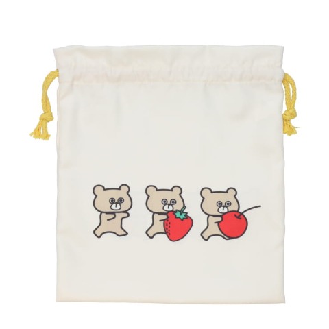 クマ柄巾着M