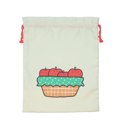 りんご柄巾着L