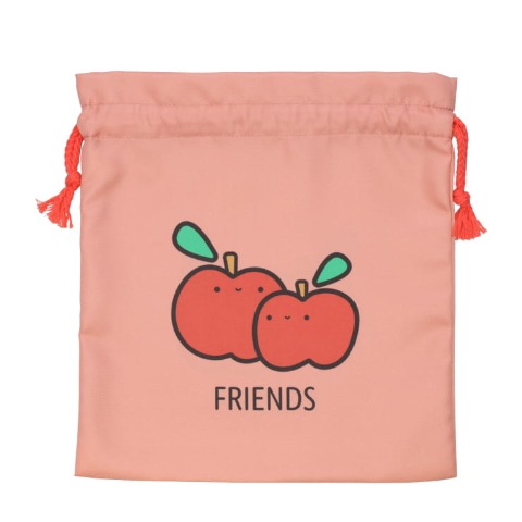 りんご柄巾着M