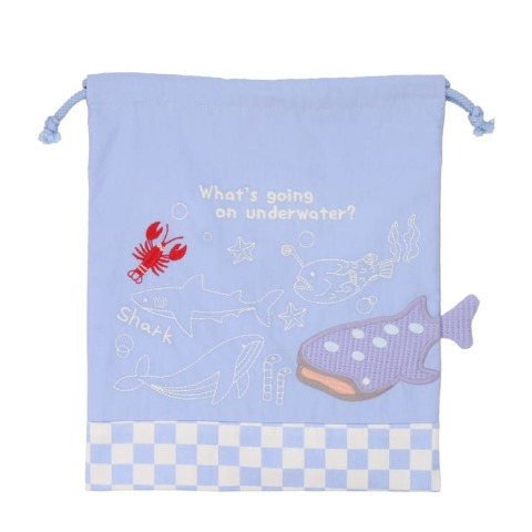 巾着Ｍ（海の生き物） サックス 206