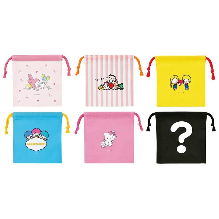 サンリオ　ハンカチ・巾着袋セット〜BOX72 ブラインド ランチ巾着M BOX（サンリオキャラクターズB