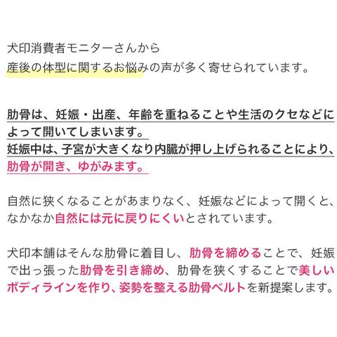 美ボディメイク肋骨ベルト（犬印）