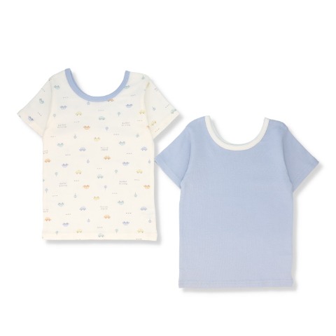 ベビー　半袖シャツ2枚組（70～95cm）（前後で着られる仕様）