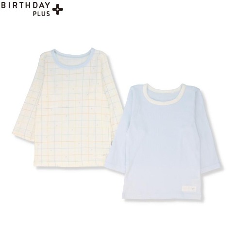 ベビー　長袖シャツ2枚組（70～95cm） サックス 306