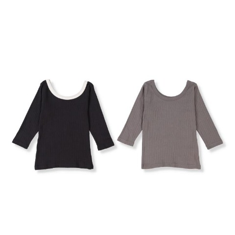 ベビー　2枚組長袖シャツ肌着（80～95cm・Minin Style)