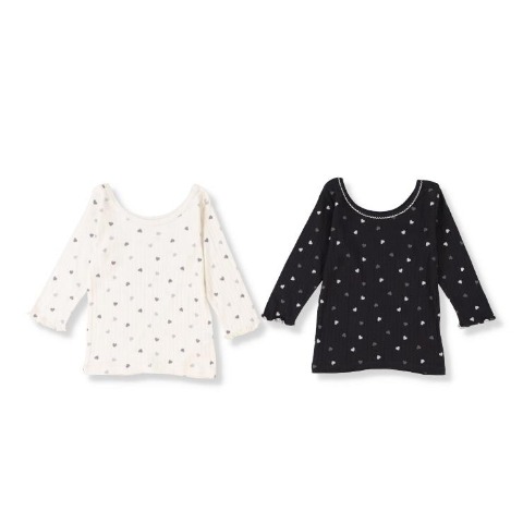 ベビー　2枚組長袖シャツ肌着（80～95cm・Minin Style)