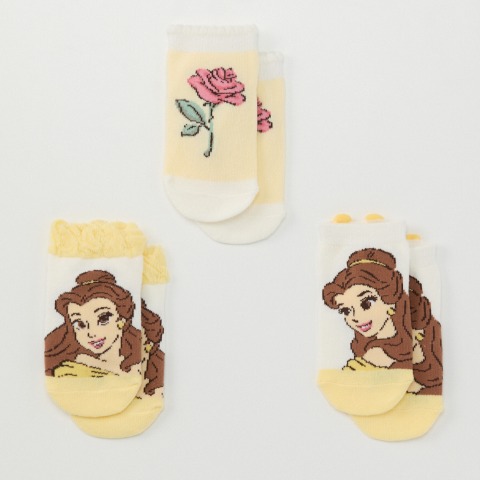 ベビー 3足組ショートクルーソックス（9~15cm Cottoli/Disney）