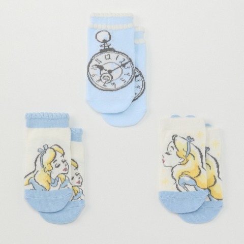 ベビー 3足組ショートクルーソックス（9~15cm Cottoli/Disney）
