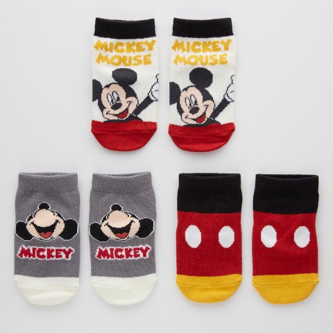 ベビー 3足組ショートクルーソックス（9-15cm futafuta/Disney）