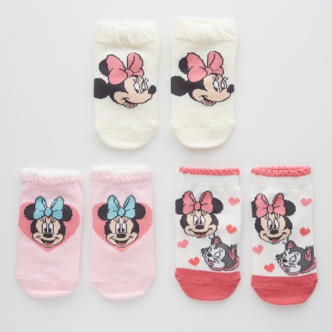 ベビー 3足組ショートクルーソックス（9-15cm futafuta/Disney）