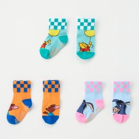 ベビー 　3足組クルーソックス (9～15cm・Disney)