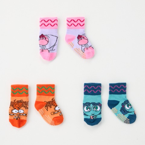 ベビー 　3足組クルーソックス (9～15cm・Disney/Pixar)