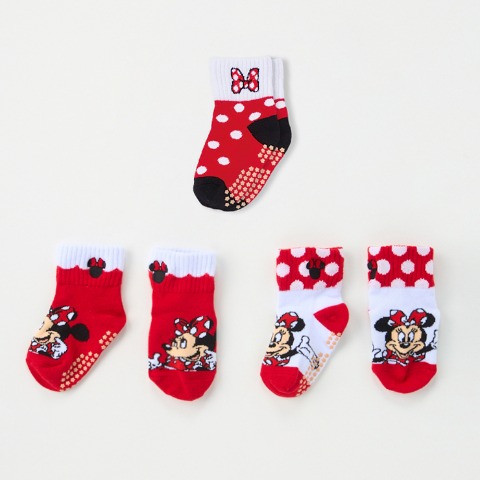 ベビー 　3足組クルーソックス (9～15cm・Disney)