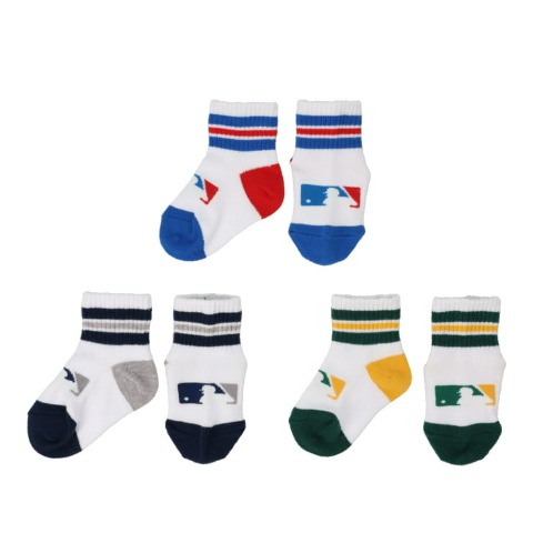 ベビー 3足組ショート丈ソックス(9-15cm MLB)