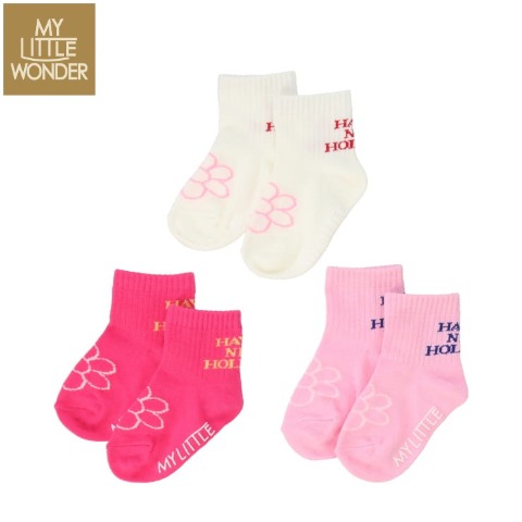 ベビー　3足組クルーソックス（9～15cm　MY LITTLE WONDER）