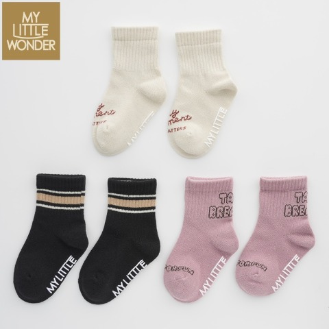 ベビー　3足組クルーソックス（9～15cm　MY LITTLE WONDER/zensta）