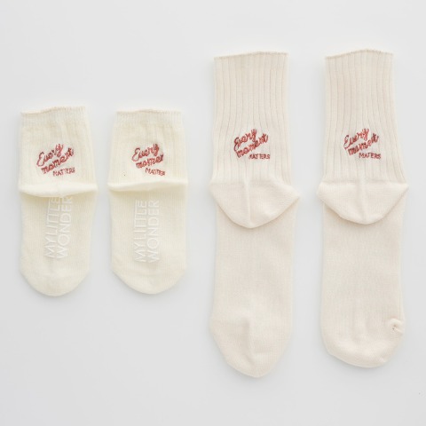 ベビー２足組クルーソックス（9～15・23～25cm　MY LITTLE WONDER/zensta