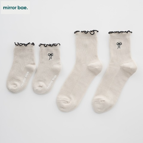 ベビー２足組クルーソックス（9～15・23～25cm　mirror bae.）