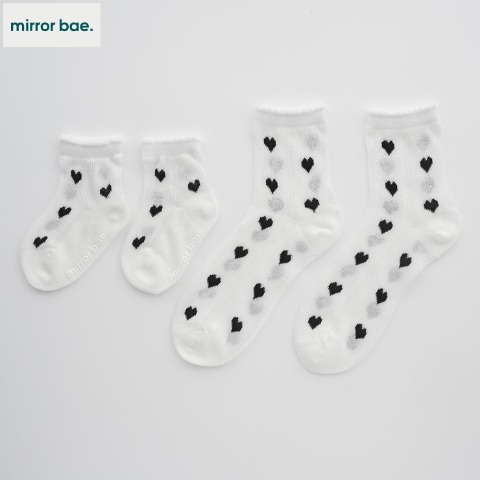 ベビー２足組クルーソックス（9～15・23～25cm　mirror bae.）