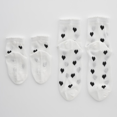 ベビー２足組クルーソックス（9～15・23～25cm　mirror bae.）