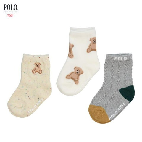 ベビー　3足組ソックス（9-15cm・POLO BCS Baby）