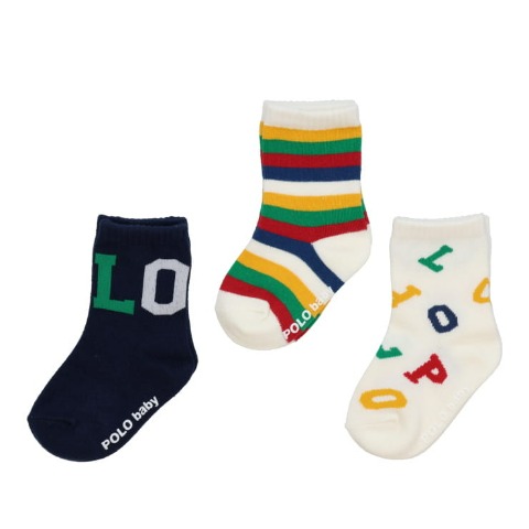 ベビー　3足組ソックス（9-15cm・POLO BCS Baby）