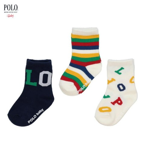 ベビー　3足組ソックス（9-15cm・POLO BCS Baby）