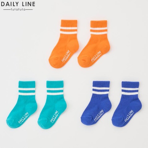 ベビー　3足組クルーソックス （9～15cm・DAILY LINE）