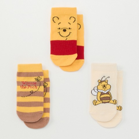 ベビー 3足組ショートクルーソックス（9~15cm Cottoli/Disney）
