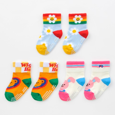 ベビー 　3足組スニーカーインソックス (9～15cm・wiggle wiggle)