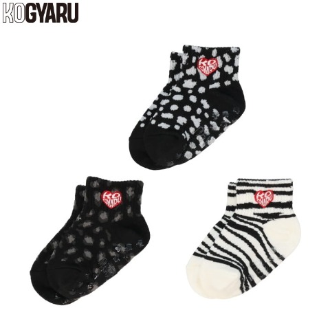 ベビー　3足組ショートクルーソックス（KOGYARU　9～15cm）