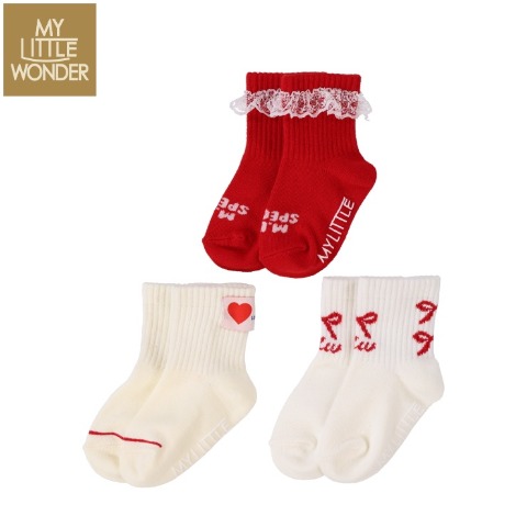 ベビー　3足組クルーソックス（9-15cm　MY LITTLE WONDER）